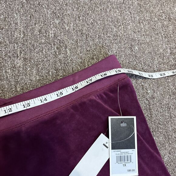 NEW Juicy Couture Black Label bottoms 1X raspberry pink velour NWT $98 - Picture 10 of 11